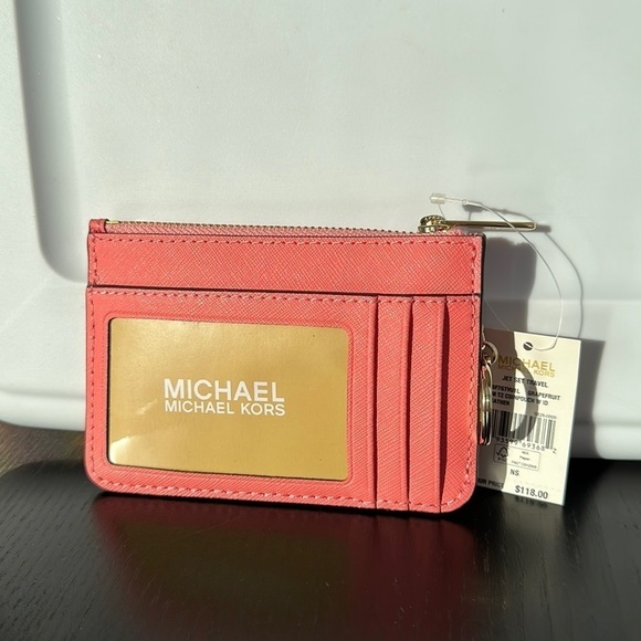 Michael Kors Jet set travel coin pouch ID key zip - Picture 3 of 8
